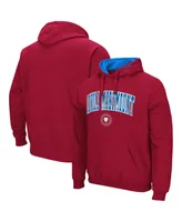 Men's Colosseum Crimson Loyola Marymount Lions Arch and Logo Pullover Hoodie