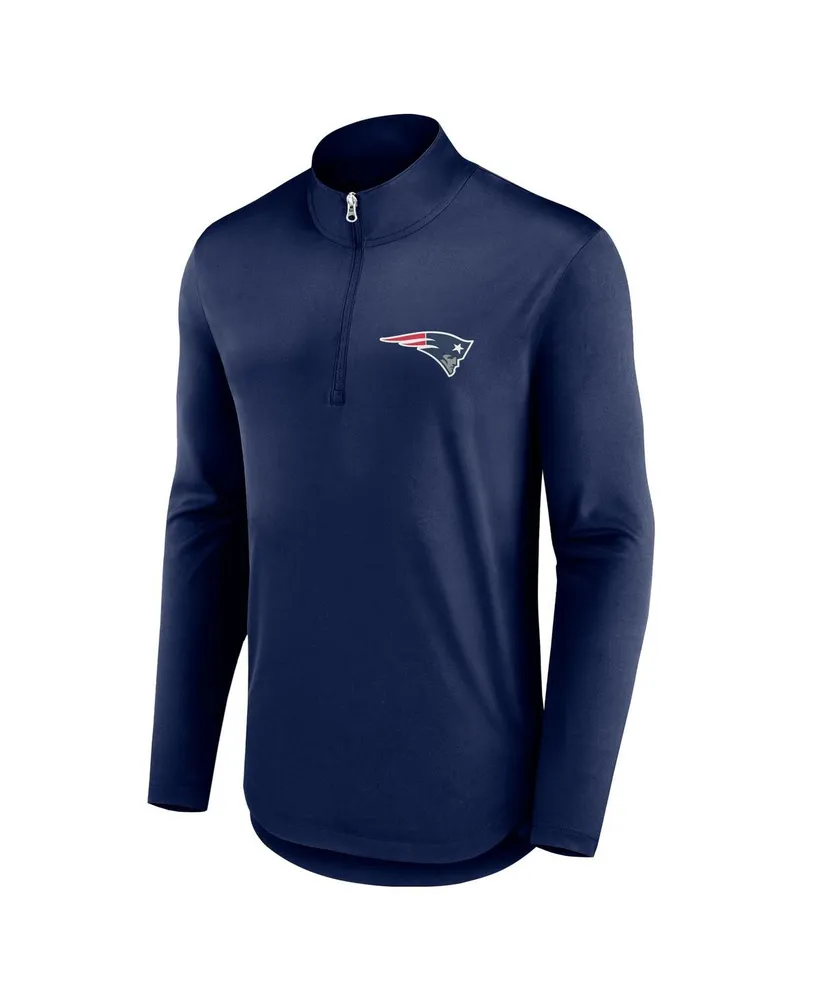 Men's Fanatics Navy New England Patriots Quarterback Quarter-Zip Top