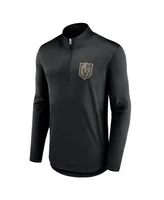 Men's Fanatics Black Vegas Golden Knights Mock Neck Quarter-Zip Sweatshirt