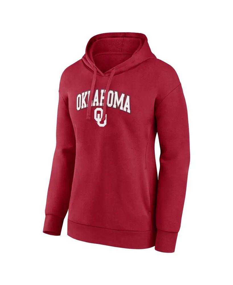 Women's Fanatics Crimson Oklahoma Sooners Evergreen Campus Pullover Hoodie