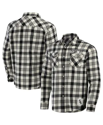 Men's Darius Rucker Collection by Fanatics Black Chicago White Sox Plaid Flannel Button-Up Shirt