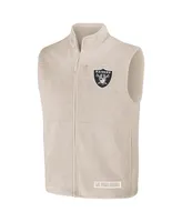 Men's Nfl x Darius Rucker Collection by Fanatics Oatmeal Las Vegas Raiders Full-Zip Sweater Vest