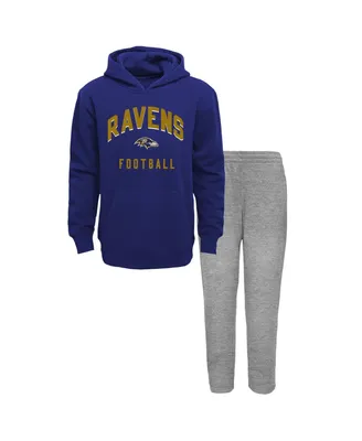 Toddler Boys Purple, Heather Gray Baltimore Ravens Play by Play Pullover Hoodie and Pants Set