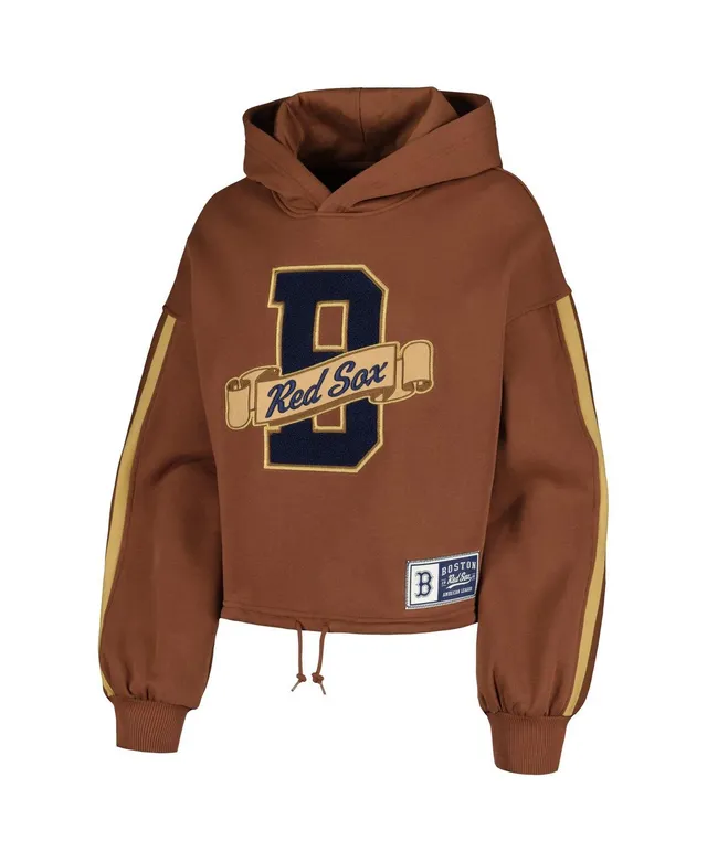 Women's New Era Brown Atlanta Braves Letterman Classic Cropped