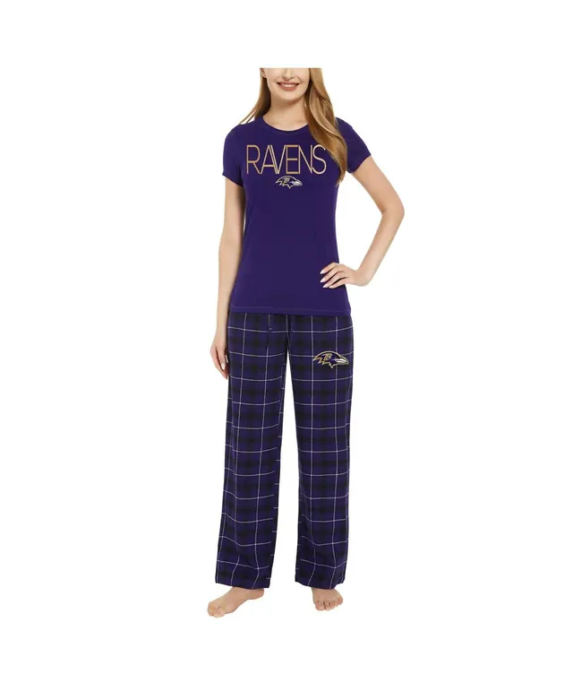 Men's Concepts Sport Purple/Black Baltimore Ravens Arctic T-Shirt & Pajama  Pants Sleep Set