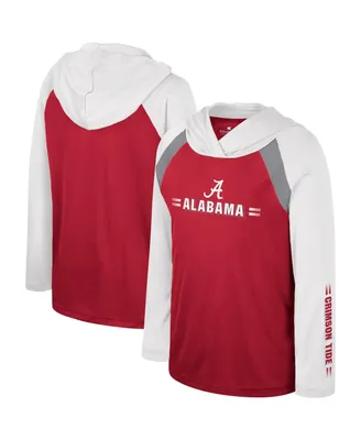 Big Boys Colosseum Crimson Alabama Crimson Tide Eddie Multi-Hit Raglan Long Sleeve Hoodie T-shirt