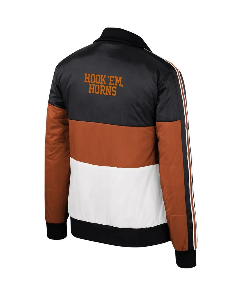 Women's The Wild Collective Texas Orange Longhorns Color-Block Puffer Full-Zip Jacket