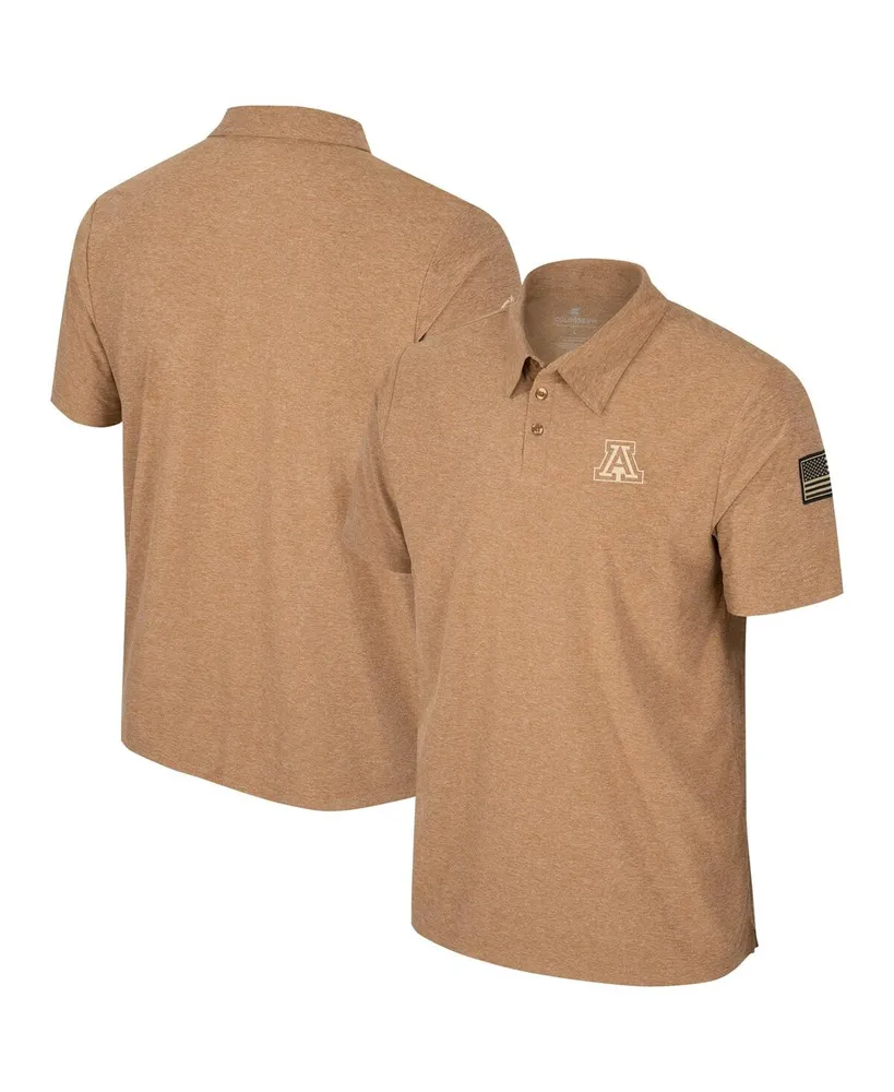 Men's Colosseum Khaki Arizona Wildcats Oht Military-Inspired Appreciation Cloud Jersey Desert Polo Shirt