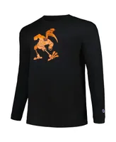 Men's Profile Black Miami Hurricanes Big and Tall Pop Long Sleeve T-shirt