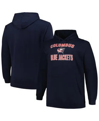 Men's Profile Navy Columbus Blue Jackets Big and Tall Arch Over Logo Pullover Hoodie