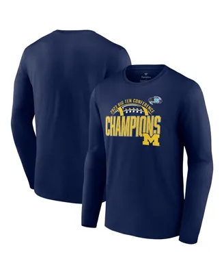 Men's Fanatics Navy Michigan Wolverines 2023 Big Ten Football Conference Champions Long Sleeve T-shirt