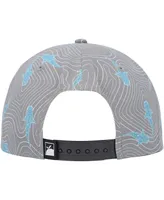 Men's Flomotion Charcoal The Players Sharks Lurking Rope Snapback Hat