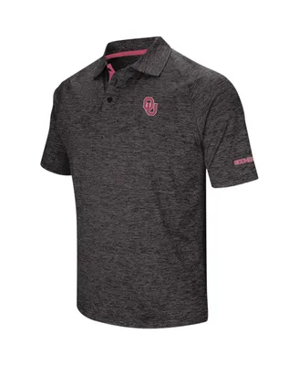 Men's Colosseum Black Oklahoma Sooners Big and Tall Down Swing Polo Shirt