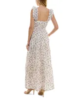 City Studios Juniors' Floral-Eyelet Tiered Maxi Dress