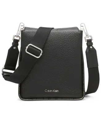 Calvin Klein Fay Mixed Material Crossbody with Magnetic Top Closure