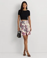 Lauren Ralph Women's Floral Linen Miniskirt