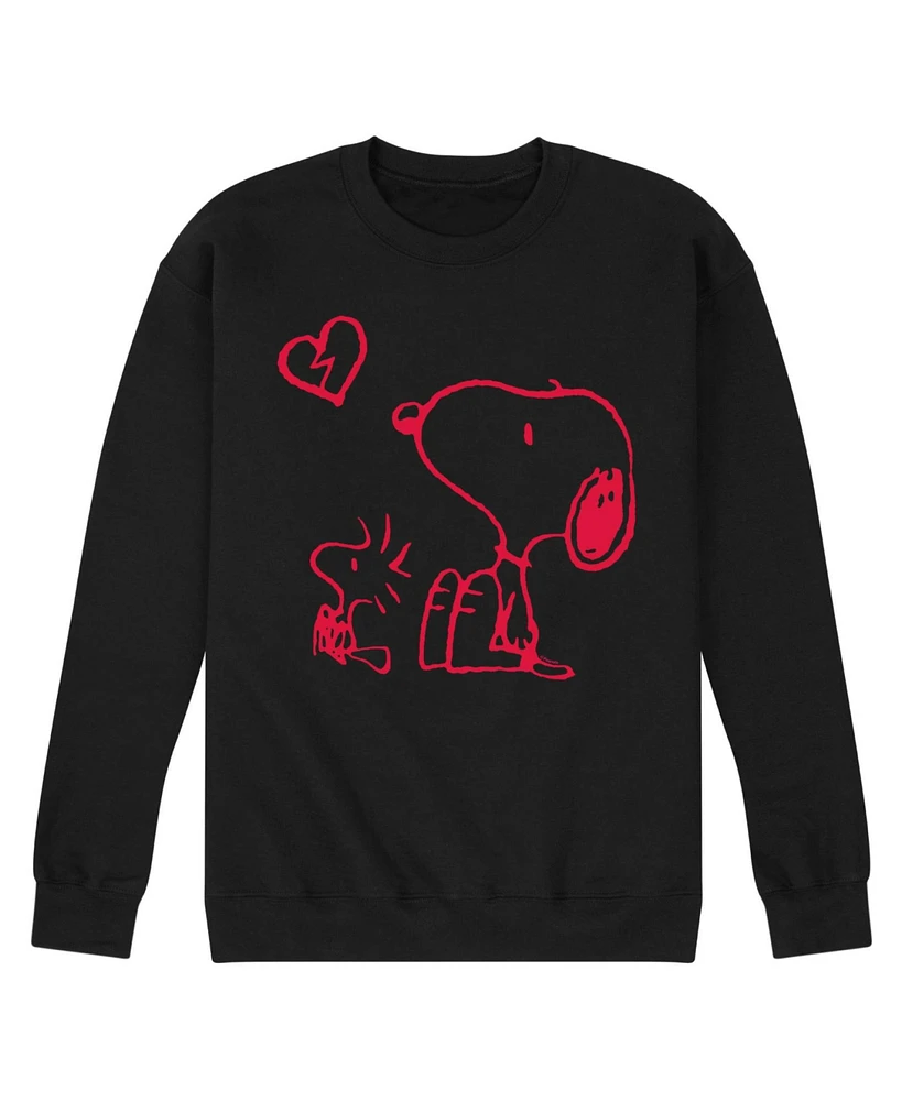Airwaves Men's Peanuts Long Sleeve Crew Fleece Sweatshirt