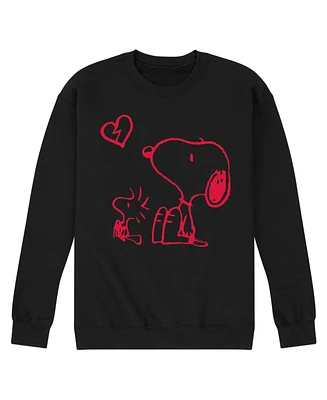 Airwaves Men's Peanuts Long Sleeve Crew Fleece Sweatshirt