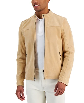 Michael Kors Men's Suede Racer Jacket, Created for Macy's