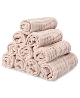 Comfy Cubs Muslin Washcloths, Pack of 10 with Gift Box