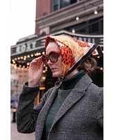 Jessie Zhao New York Silk Bandana Scraf Of Leopards With Floral Fountain
