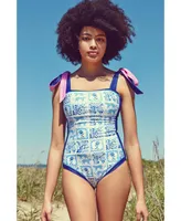 Jessie Zhao New York Pink Garden Reversible One Piece Swimsuit