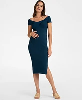 Seraphine Women's Off-The-Shoulder Knitted Maternity Dress