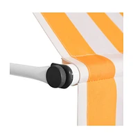 Manual Retractable Awning 98.4" Orange and White Stripes