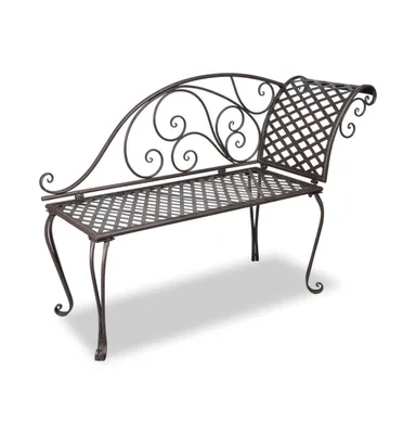 Patio Chaise Lounge 50.4" Steel Antique Brown