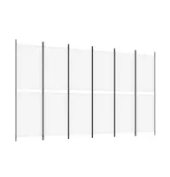 6-Panel Room Divider White 118.1"x70.9" Fabric