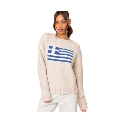 Women's Greece oversized chunky knit sweater