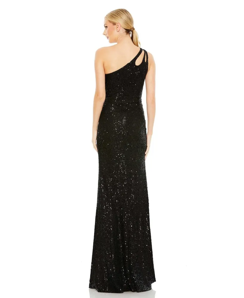 Women's Ieena Sequined Strappy One Shoulder Column Gown