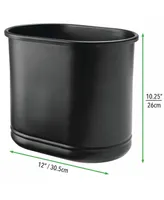 mDesign Metal Oval Bathroom Trash Can Wastebasket