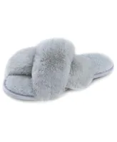 Rock Dove Women's Adeline Cross-Band Faux Fur Slipper