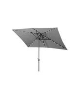 Mondawe 10ft Rectangular Solar Led Market Patio Umbrella