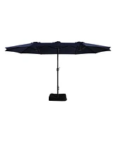 Mondawe 15 ft Double Sided Twin Outdoor Patio Market Umbrella