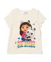 DreamWorks Gabby's Dollhouse Pandy Paws Girls Zip Up Fleece Hoodie Graphic T-Shirt and Leggings 3 Piece Outfit Set Toddler|Child