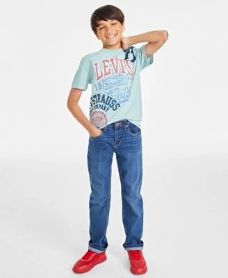 Levis Big Boys Reworked Original Graphic T Shirt 514 Straight Fit Stretch Performance Jeans