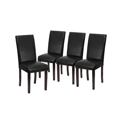 Vallia Series Set Of 4 Panel Back Parson's Chairs For Kitchen, Dining Room And More