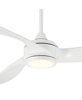 60" La Jolla Surf Modern 3 Blade Indoor Ceiling Fan with Dimmable Led Light Remote Control Matte White for Living Kitchen House Bedroom Family Dining