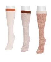 Muk Luks Women's 3 Pair Pack Slouch Socks, One