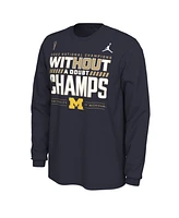 Men's Jordan Navy Michigan Wolverines College Football Playoff 2023 National Champions Locker Room Long Sleeve T-shirt