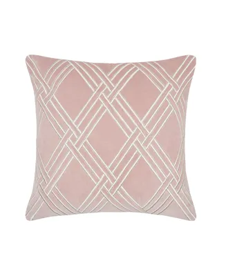 Mavis Rosewood Embroidered Velvet Throw Pillow