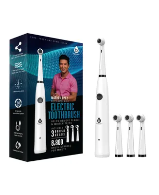Mario Lopez Usb Rechargeable Electric Toothbrush With 3 Brush Heads