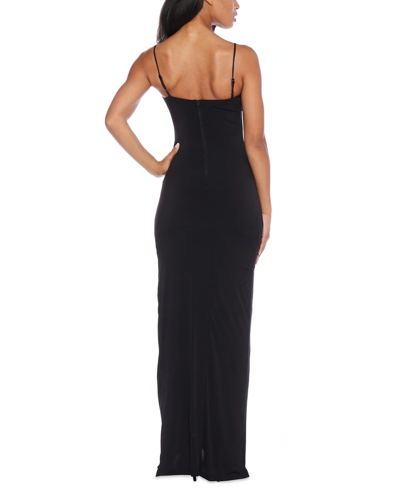 B Darlin Juniors' Square-Neck Sleeveless Gown