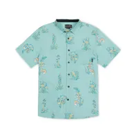 Baja Llama Men's Flower Personalities - Nighthawk Button Up Shirt