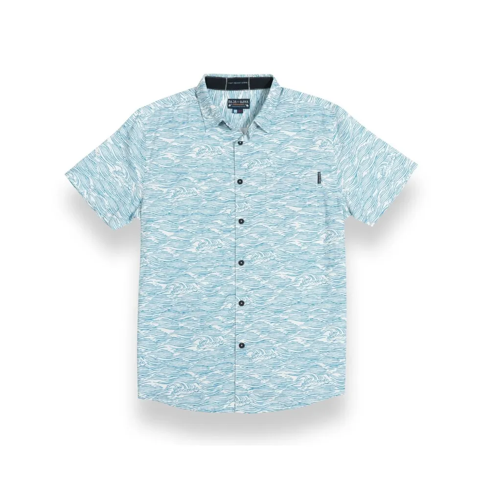 Baja Llama Men's Roll Tides - Light Blue 7-seas Button Up Shirt