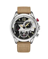 Stuhrling Model 4029 Men's Japan Quartz Chronograph, Leather Strap Watch