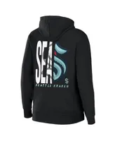 Women's Wear by Erin Andrews Black Seattle Kraken Sponge Fleece Full-Zip Hoodie