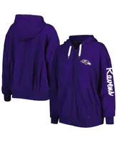 Women's Msx by Michael Strahan Purple Baltimore Ravens Emerson Lightweight Full-Zip Hoodie